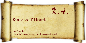 Koszta Albert névjegykártya